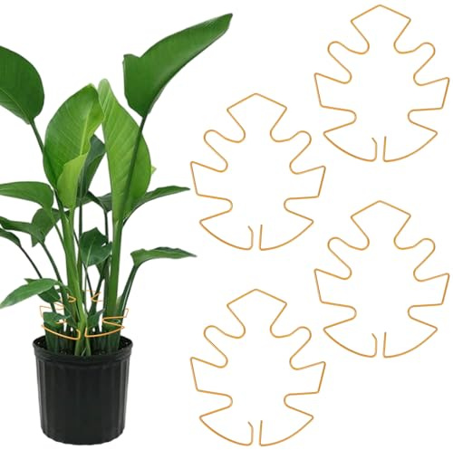 ZY-otu Juego de 3 soportes para plantas Monstera, con diseño de hojas únicas, versátil ayuda para plantas de interior, plantas perennes, rosas y tomates