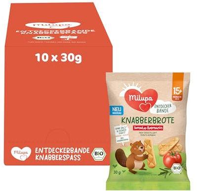 Milupa Entdeckerbande – Knabberbrote Tomate-Rosmarin – 10x30g – 15+ Monate