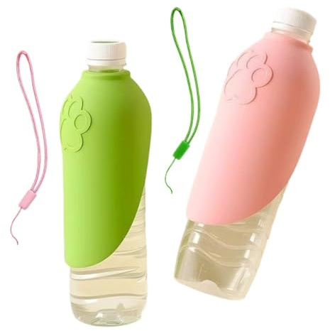 Botella De Agua Para Perros Vaso Hidratación Plegable Antifugas 2 Piezas | Botella Perros Dispensador Agua Para Viaje Senderismo Autocaravana Playa Razas Pequeñas Medianas Grandes Animales