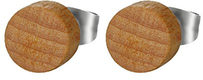 ❤️ Smycken Herrörhängen för kvinnor i trä och rostfritt stål Färg Brun/Svart/Caf¨¦' 6-12mm, 6mm, Rostfritt stål