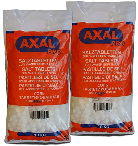 Axal Pro Regeneriersalz 2X 10kg | Salztabletten für Wasserenthärtungsanlagen Entkalkungsanlagen Pools | Effiziente Kalkvermeidung Wasserenthärtung