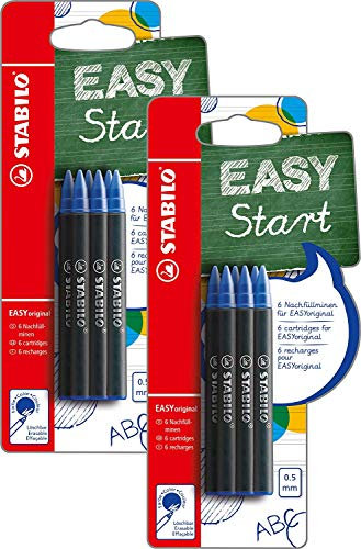 Tintenpatronen zum Nachfüllen - STABILO EASYoriginal Refill - medium - 6er Pack - blau (löschbar)