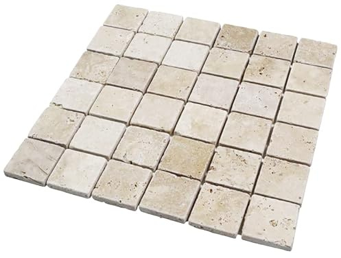 Mosaïque Travertin - Beige - 4.8 x 4.8 cm