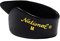 D'Addario National Celluloid Fingerpicks Medium Schwarz, 4er-Pack | D'Addario National Picks bieten bequemen Sitz, klassischen Klang, präzisen Anschlag und zuverlässige Kontrolle für Gitarre u.