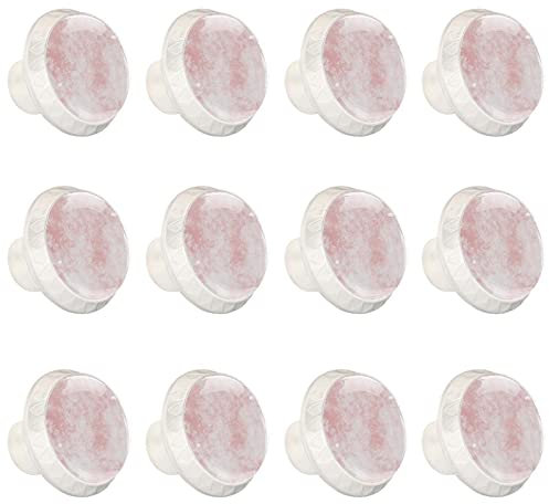 WARMFM Rosa Marmor Textur Möbelknöpfe 12er Set für Zuhause, Büro, Küche, Badezimmerschrank, Kommode und Schrank 1,37 Zoll