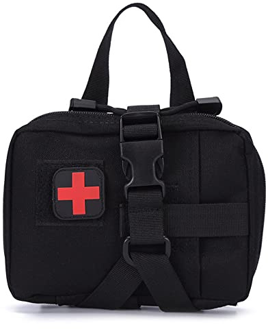 Dsoar Erste Hilfe Set Auto, Überlebensset für Outdoor-Reisen, für medizinische Mehrzweck-Hüfttasche, militärisches Zubehör(Schwarz, Leer)