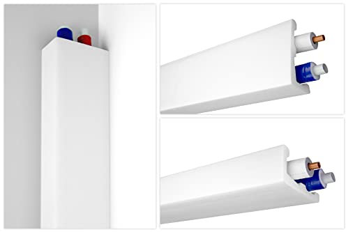 Winkelleisten Gardinenblenden 12x6cm XPS Styropor L-Profil Rohrverkleidung, EK-1 (24 Meter) Eckleiste LED Styroporleisten Abdeckleisten Wand Decke weiß
