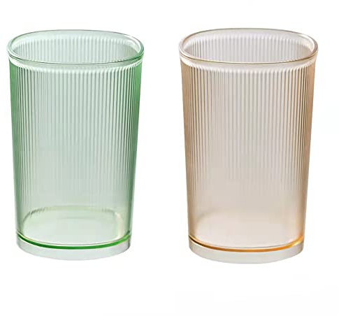 Cawein Tazza infrangibile, bicchiere da bagno, portaspazzolino in plastica, bicchiere, tazze da bagno, porta pennelli da trucco, set di 2 bicchieri riutilizzabili.