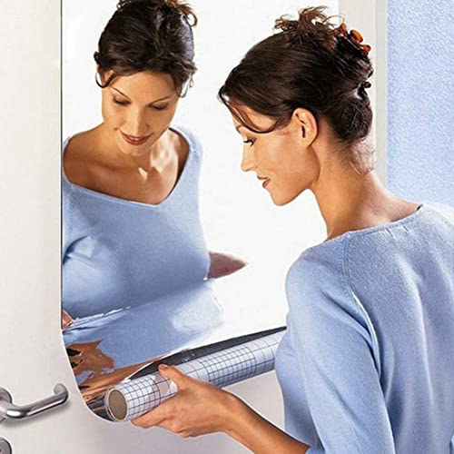 Hilai Feuilles de Miroir Flexibles 19.7x39.4 Pouces Papier Auto-adhésif Non Verre