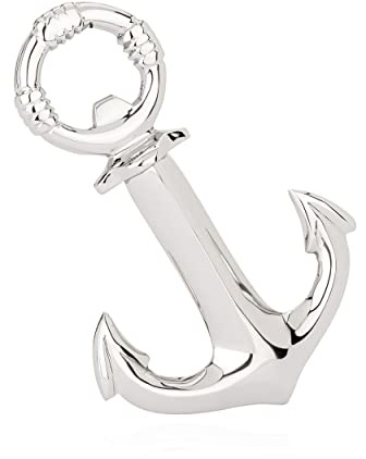 NKlaus Maritime apribottiglie e cavatappi ancora in ottone nichelato decorazione 11794