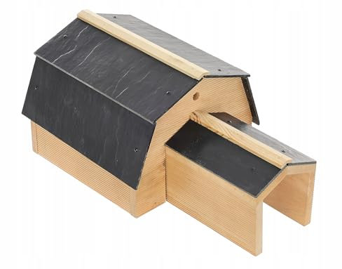 MAZUR Igelhaus Winterfest| Bausatz | Winterfest mit Boden aus Holz | Igelfutter | Igelhöhle für den Garten | Igelhotel mit Schutz vor Fressfeinden