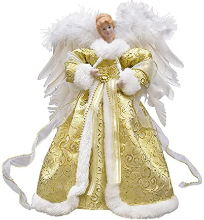 Leisurealeaneag Christbaumspitze 10-LED beleuchtet für Weihnachtsdeko Engel 5