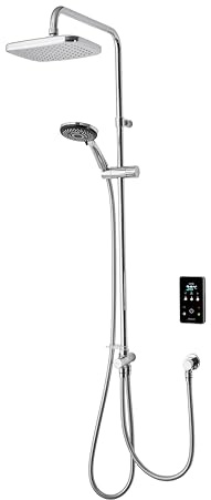 Triton Showers ENVI® | Thermostatic Electric Shower | 10.5 kW | DuElec | Smart Shower | Digital Shower | with Showerhead & Anti Twist Hose | Chrome | Rainfall Showerhead