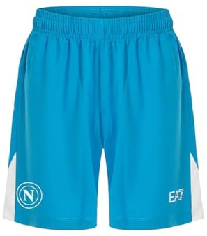 SSC Napoli Kortbyxor Gara Ljusblå, EA7 Officiell produkt, Fotboll Shorts Vuxen 2024/2025 - M