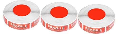 ULTECHNOVO 3rollen Titel Fragile Aufkleber Selbstklebende Warnetiketten Für Sicheren Transport Klare Schrift Für Versand Und Verpackung Für Umzüge Und Büroumzüge