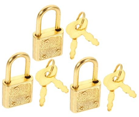 TOYANDONA 3set Lock Padlock Treasure Chest Latch Accessory for Jewelry Box Hardware Box Padlock Lock Keys Lockbox