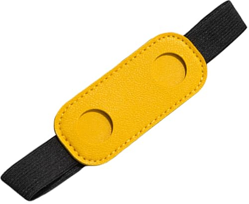YUXITA Stifthalter, Stifteetui, elastisches Band, Stifthalter, PU-Leder, Stiftehalter für Ordner, Notizbuch, Tagebuch, gelb, 9*3.8CM