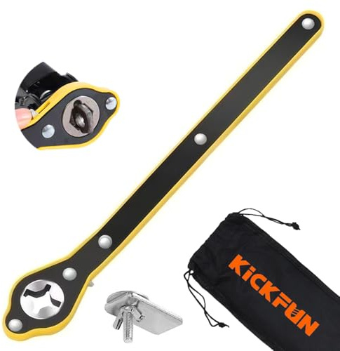 KickFun Auto Labor-Saving Jack Ratchet Wrench for Car Scissor Jack, 360°Swivel Tire Wheel Jack Lift Speed Handle Repaire Tool for Car/Vans/Travel/SUVs,Cross Head with Conver