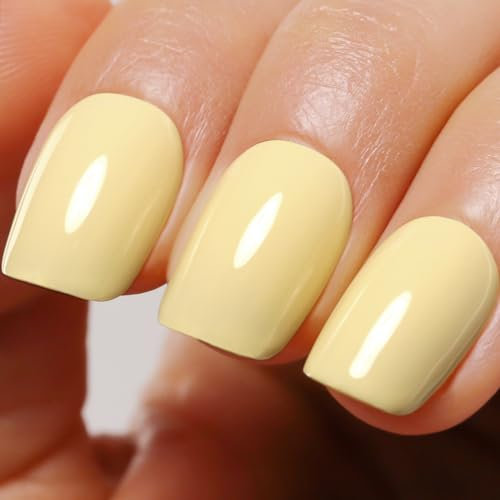 Ozzeal Pastel Gel Polish,15ML Light Butter Yellow Gel Nail Polish Macaron Spring Summer Soak off LED UV Gel Nail Polish Art Starter Manicure Salon DIY Nail Gel Polish