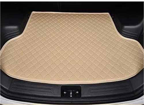 FUNFOB Kofferraumwanne Benutzerdefinierte wasserdichte Kofferraummatte Heckkofferraumwanne Liner Cargo Teppichpolster Schutz Für Jeep Für Compass 2017-2021 Kofferraummatte(Beige)