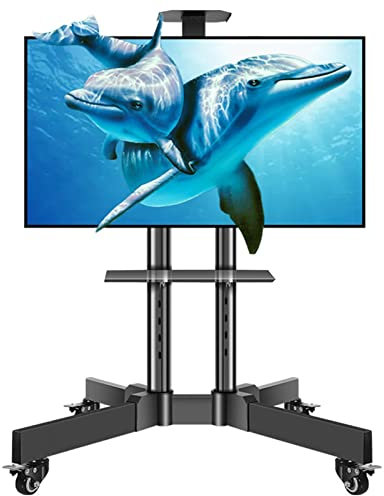 SaryEdge Supporto TV Mobile Supporto TV con Ruote e Base Stabile a Forma di X, Carrello TV Mobile Portatile Indipendente per TV LCD LED OLED 4K da 32 a 55, Uso (
