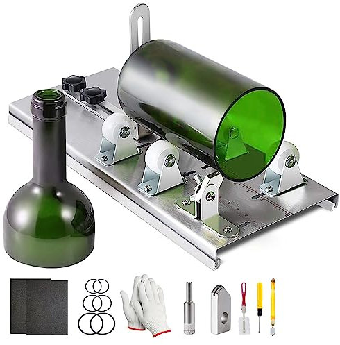 Glasschneider für Flaschen, DIY-Schneidewerkzeug, Maschine für Wein, Bierglas, Bastel-Recycling-Schneidewerkzeug, quadratische und runde Flaschenschneidemaschine für Bier, Wein, Whisky, Champagner