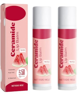 Ceramide Lip Balm with SPF 50, summer lip balm, pflegend und feuchtigkeitsreich, Lippenreparatur, Lippenstatus verbessern, Proteffekte des Sonnenschutzes, 5g (2pc)