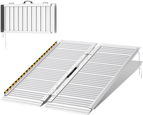 FACHNUO 3FT Folding Wheelchair Ramp, 800LBS Load Capacity, Non-Slip Extra Wide 29.2 Portable Aluminum Threshold Ramp for Stairs, Steps, Doors, Entrances