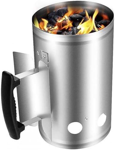 Schneller und einfacher Grillkamin Anzünder Schnellzünder for Holzkohle mit hitzebeständigem Nylongriff for das Kochen im Freien und Camping