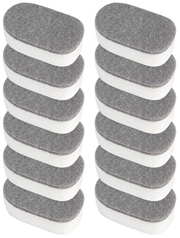 OUNONA 12pcs Grey and White Kitchen Cleaning Sponges Non Scratch Dishwashing Sponge Pads Eco Friendly Scourers for Daily Use