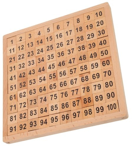 TOYANDONA Jeu Éducatif en Bois pour Apprendre Les Chiffres 1-100, Tableau de Mathématiques Montessori en Hêtre Naturel, de Comptage Interactif pour Garçon et Filles en Première Année, Outil