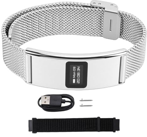 Topiky Pulsera Inteligente, Rastreador de Salud y Actividad Física, Pulsera de Actividad Física Portátil, Rastreador de Sueño 24 Horas, de para Hombres y (Silver)