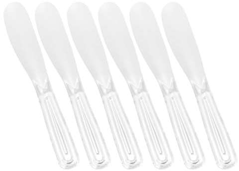 6 Cucharas para Crema Facial Abs, Espátulas de Maquillaje | Forma de Cuchara, sin Bordes, Mezcla DIY en Casa y Hoteles, para Mujeres