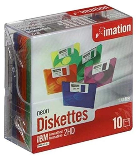 Imation - 10 x Floppy Disk - 1.44 MB - green, blueberry, tangerine, lime, raspberry - PC - storage media