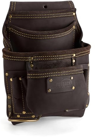 OX Tools OX-P263701 Pro Oil Tanned Leather 10 Pocket Tool Pouch, 1 Pack , Blue