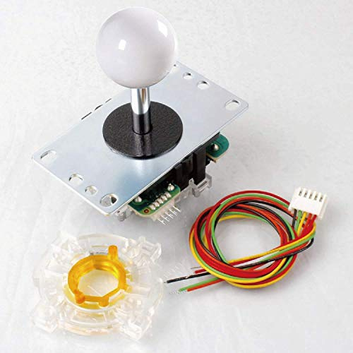 Sanwa GT-Y GTY åttkantig grind + Sanwa JLF-TP-8YT stickhandtag arkad joystick 4 och 8-vägs justerbar (Mad Catz SF4 Tournament Joystick kompatibel) (vit) S@NWA
