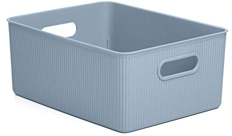 Tatay Cesta Almacenaje Plastico 15 L Baobab | Caja Organizadora | Asas Integradas | Diseño Compacto y Versátil | Plástico Libre de BPA | 29,4x38,5x16 cm, Azul