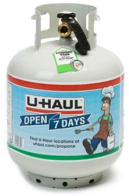 U-Haul 20 lb. Propane Tank- POL and QCC Compatible - Approx. 4.6 Gallon Propane Gas Capacity - Gauge not Included