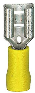 WITTKOWARE Flachsteckhülsen, teilisoliert, 9,5x1,1mm, 6,0mm², gelb, 100 Stück