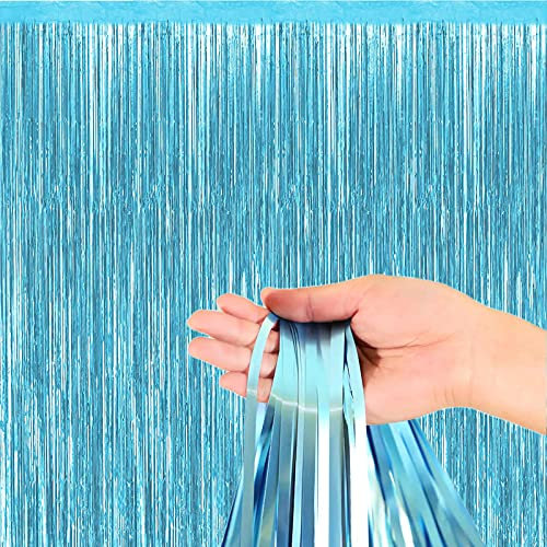 LeFeirr Lametta Fringe Vorhänge, Metallisch Lametta Vorhang Tinsel Folie Vorhang Folienfransen Vorhang für Geburtstag Hochzeit Weihnachten Dekorationen