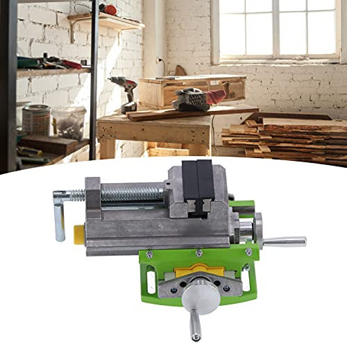 Morsa banco a croce 3 pollici, morsa per trapano a croce, morsa per fresatura in metallo, morsa per macchina con 2 impugnature girevoli, strumento manuale per struttura in lega di alluminio