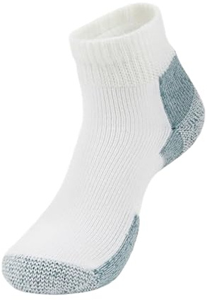 Thorlos unisex adult Jmx Max Cushion Ankle Running Socks, White/Grey, Large US