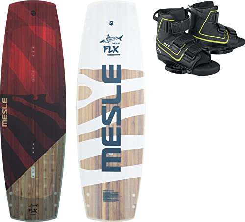 Mesle Wakeboard Set FLX mit Fuse Bindung, Flex Wakeboard für Obstacles mit Slider Base, Seilbahn Board für Fortgeschrittene bis Profis