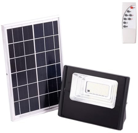 Proyector LED solar 30W 6500K Panel: Bateria 6V/6W: Control remoto 3,2V/3000MaH | Greenice
