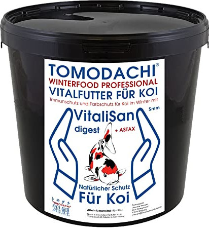Winterfutter Koi Sinkfutter Gesundheits Koifutter mit Astax Farbschutz und Monoglyceriden Futterverwertung Immunsystem hochverdaulich arktische Rohstoffe 5mm 3kg Eimer