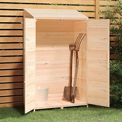 Keketa Homgoday Holz-Geräteschuppen 102x52x174,5 cm, Tannenholz, für Garten- und Haushaltsgeräte Model152190