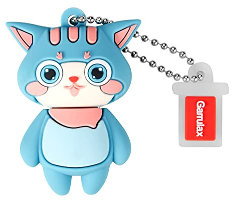 GARRULAX USB Flash Drives, 32GB Waterproof Silicone USB2.0 High Speed USB Thumb Drives Memory Stick Pen Date Storage Pendrive U Disk (Cyan Cat)