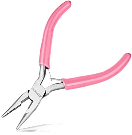 LEONTOOL 5-Inch Long Nose Pliers with Wire Cutter, Serrated Jaws | Small Long Needle Nose Pliers for Jewelry Making Wire Bending Small Object Gripping, Chain Nose Pliers