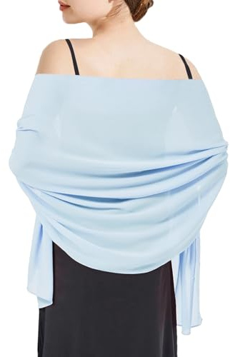 RonFoxi Chiffon Stola für Damen - Elegantes Schultertuch für Abendkleider - Leichter & Hauchzarter Schal für Hochzeit, Party & Festliche Anlässe