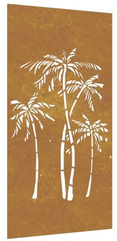 vidaXL Garten-Wanddeko 105x55 cm Cortenstahl Palmen-Design